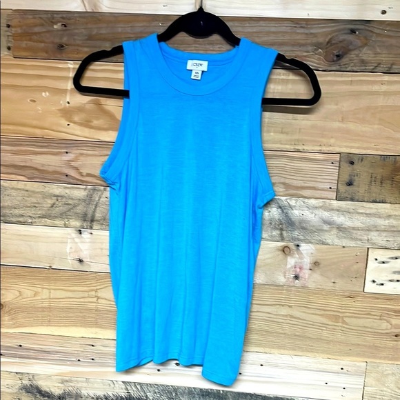 J. Crew size XS Blue Sleeveless High Neck Soft Tank Top with Tie Back Closure - Picture 1 of 8